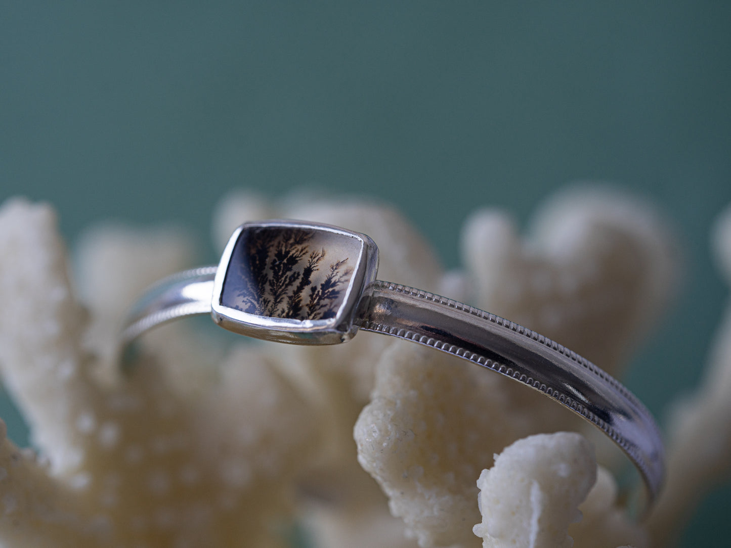 Adjustable Dendritic Agate cuff