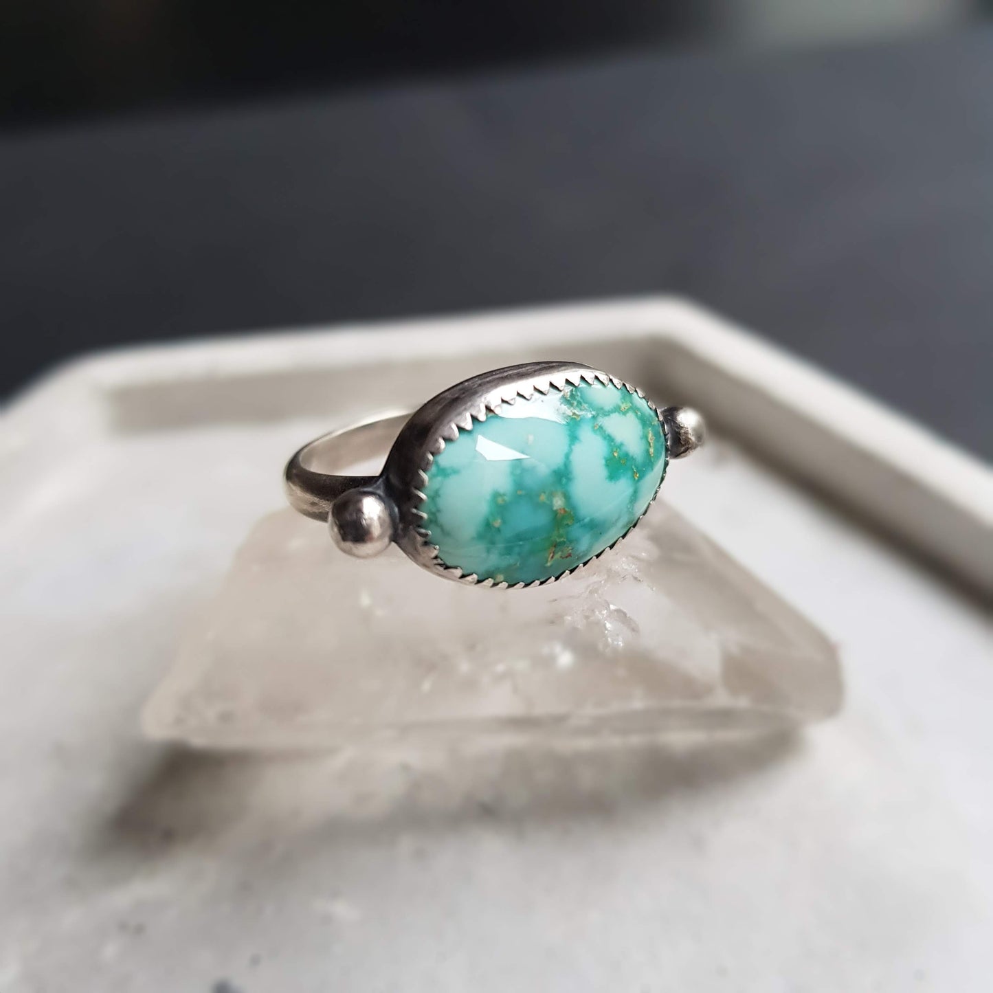 Whitewater turquoise ring - UK size L (US 5 1/2)