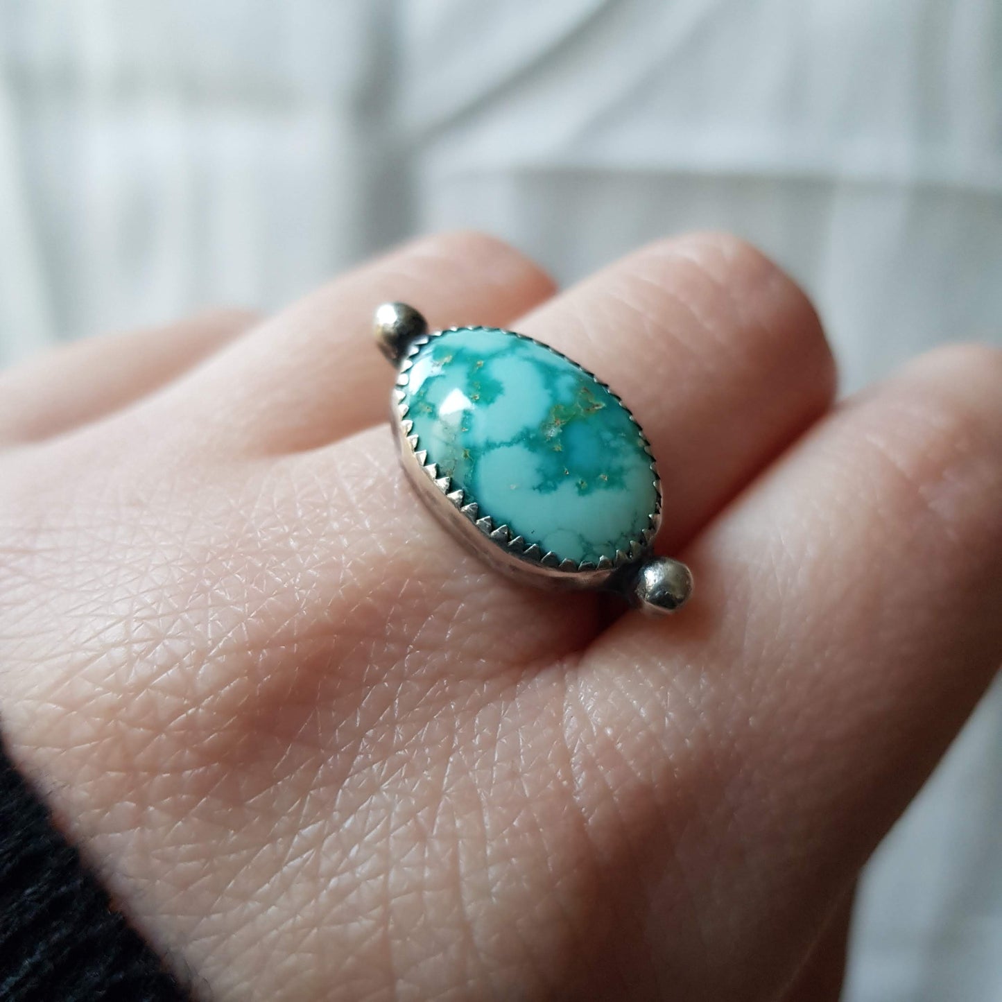 Whitewater turquoise ring - UK size L (US 5 1/2)