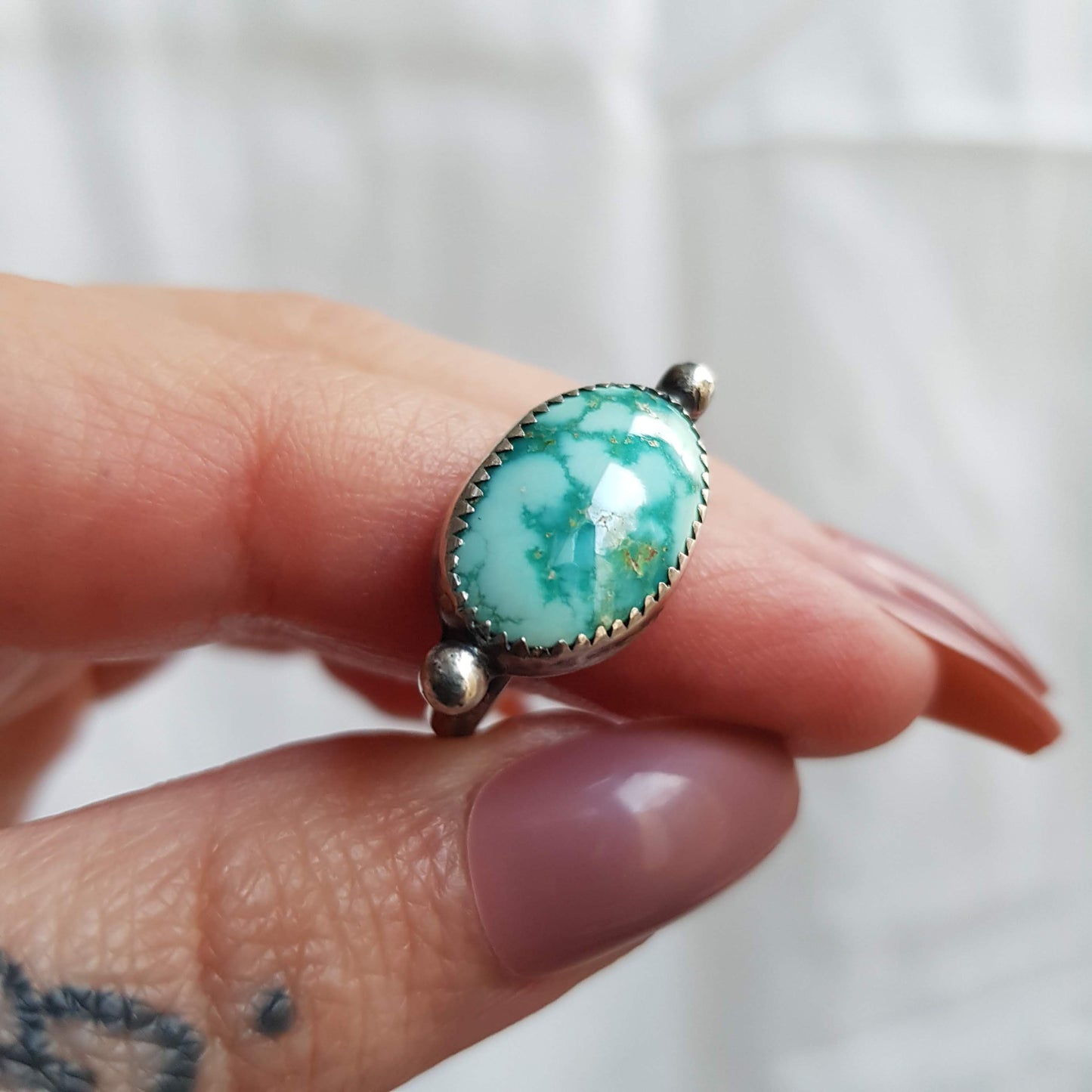 Whitewater turquoise ring - UK size L (US 5 1/2)