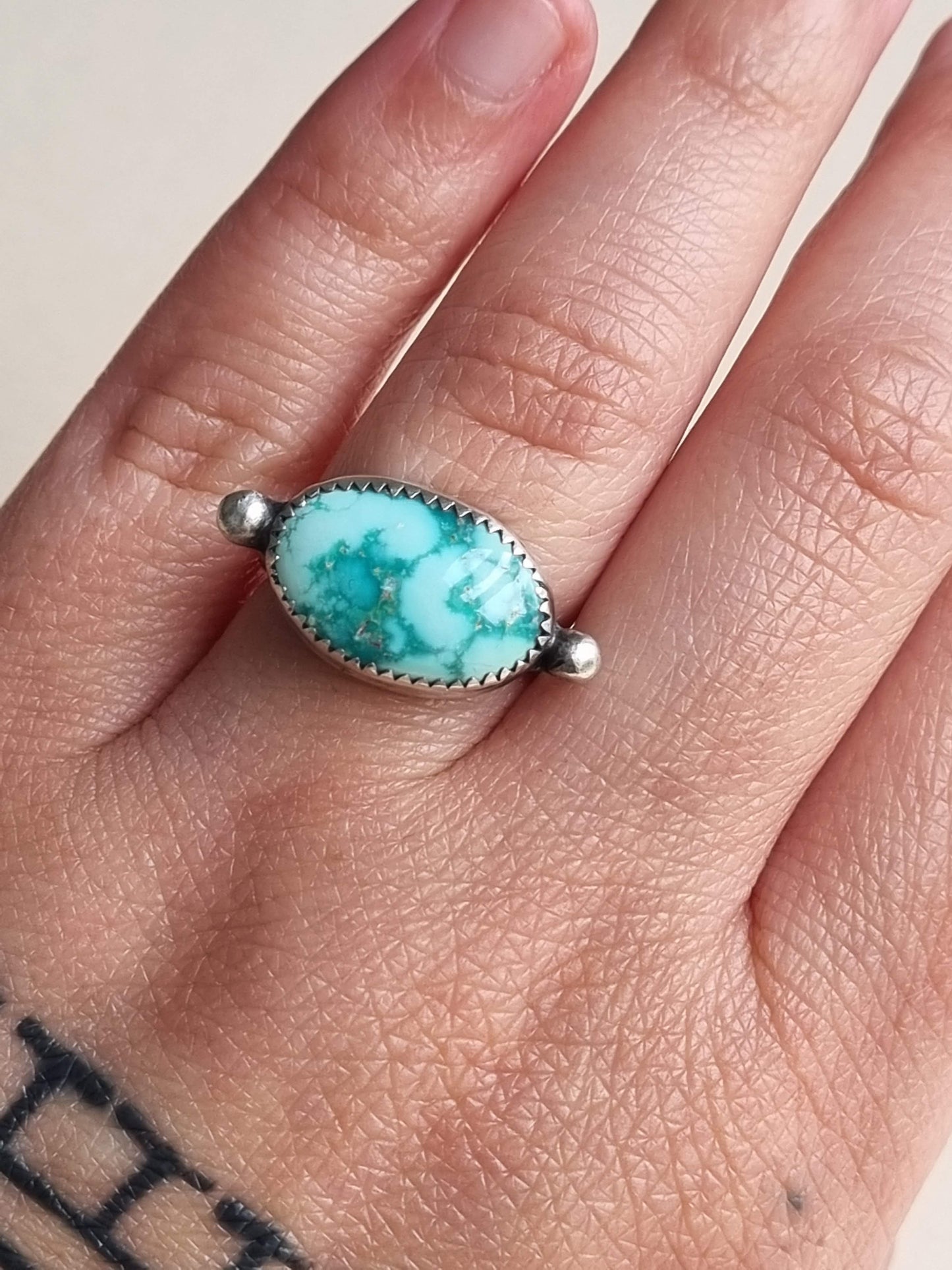 Whitewater turquoise ring - UK size L (US 5 1/2)