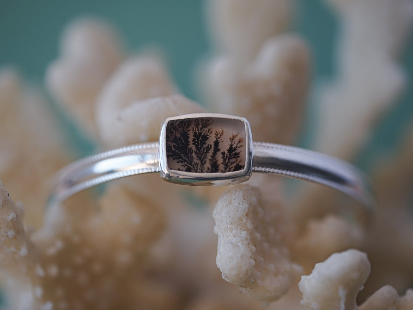 Adjustable Dendritic Agate cuff