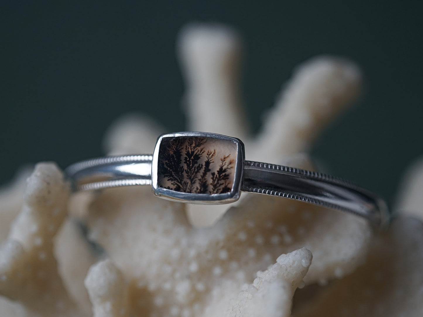 Adjustable Dendritic Agate cuff