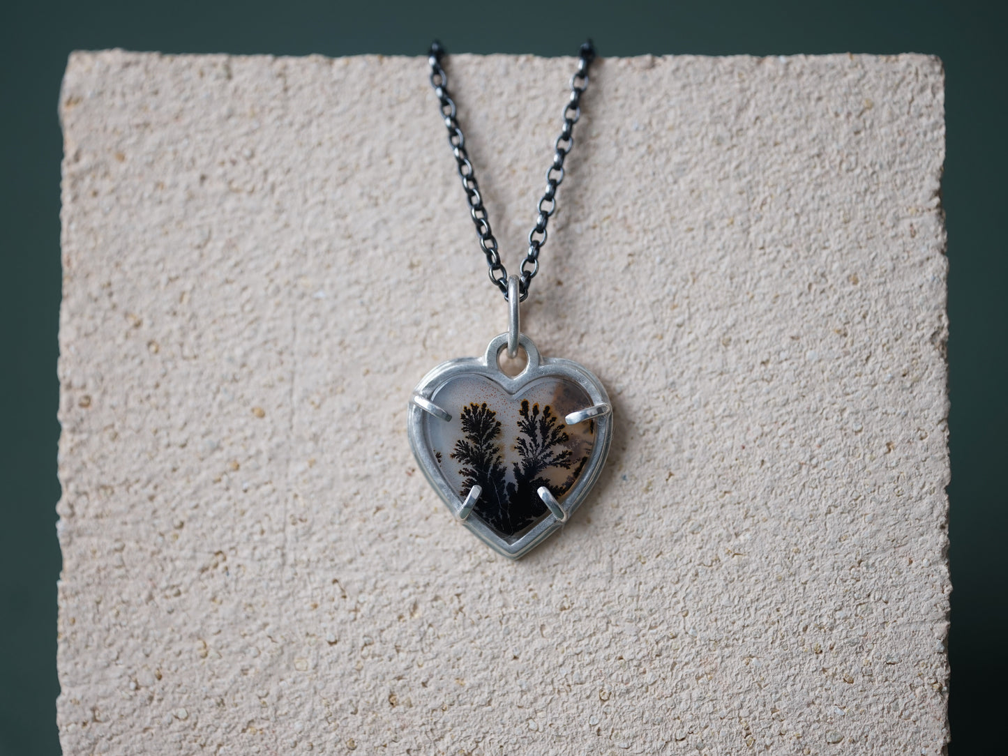 Dendritic Heart Pendant necklace