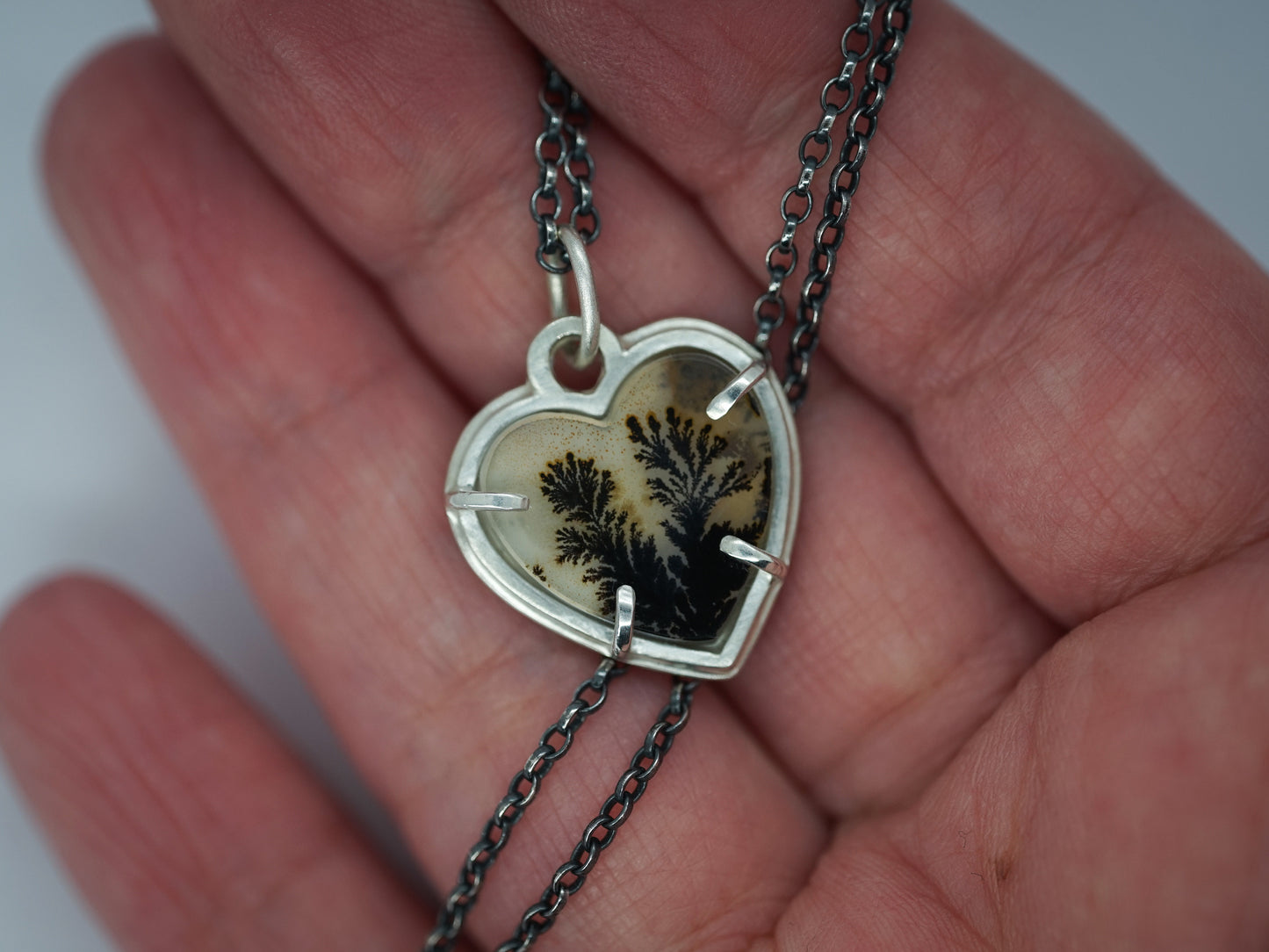 Dendritic Heart Pendant necklace