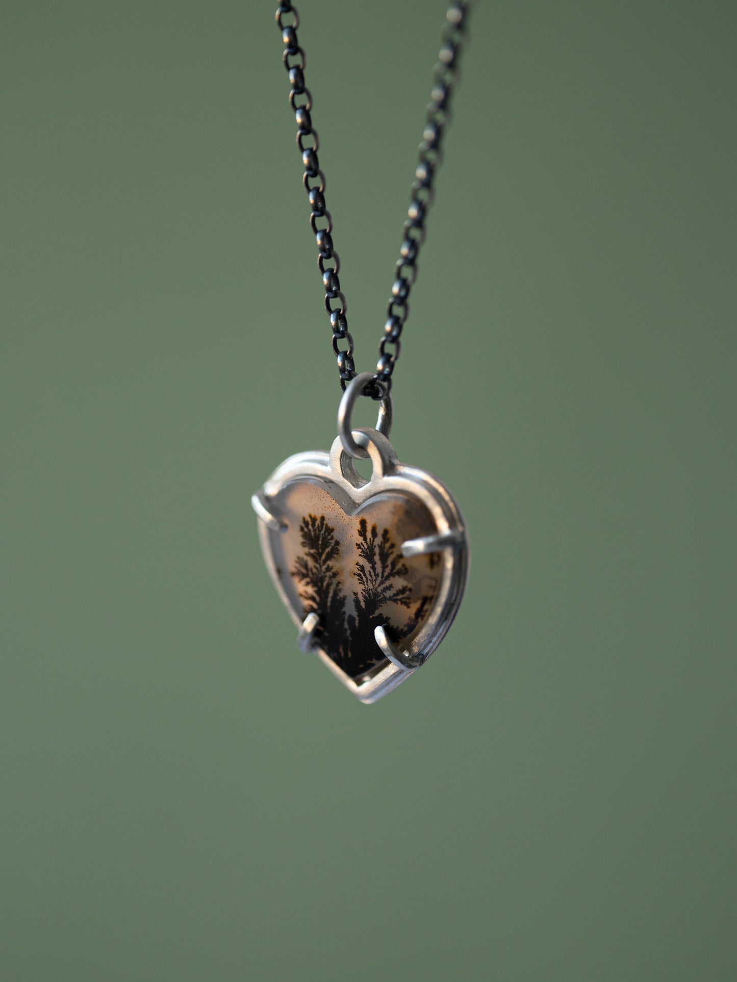 Dendritic Heart Pendant necklace