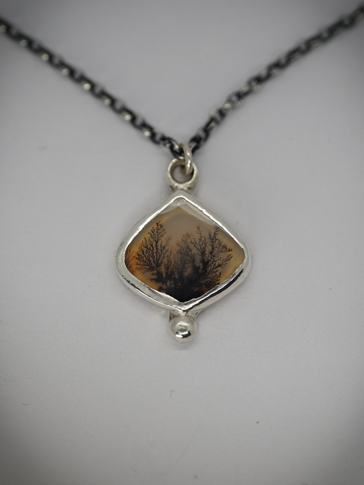 Dendritic Agate teardrop pendant