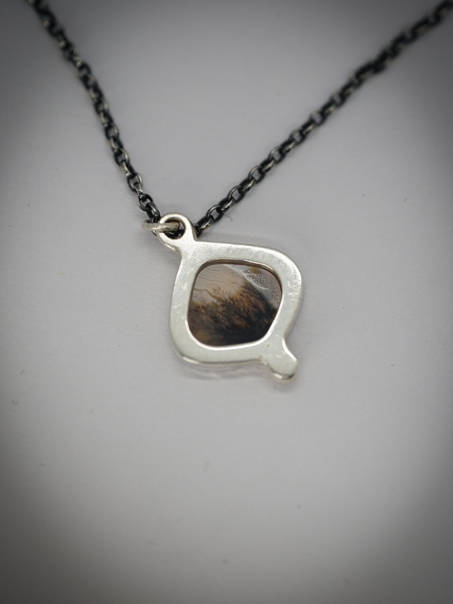 Dendritic Agate teardrop pendant